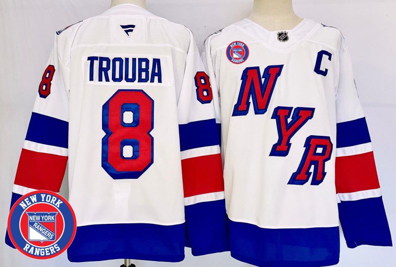 Men New York Rangers 8 Trouba White Fanatics 2025 NHL Jersey style 4
